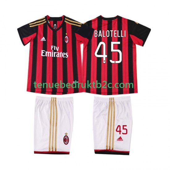 Thuisshirt Retro AC Milan BALOTELL 45 2013 2014 Voetbalteneu Kinderen S-S