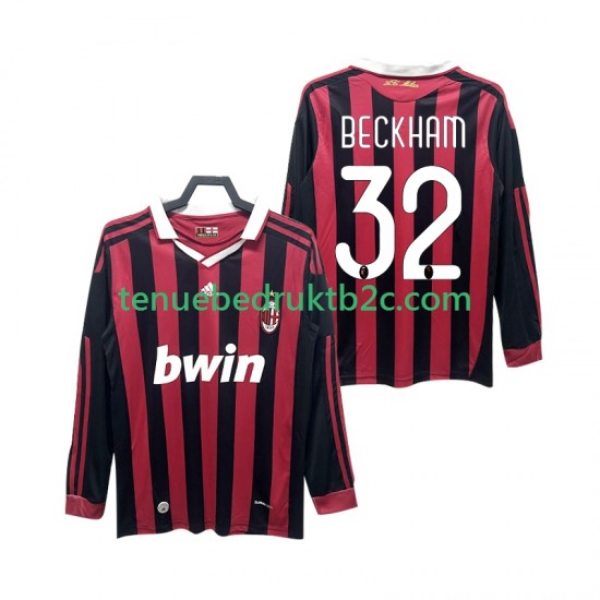 Thuisshirt Retro AC Milan BECKHAM 32 2009 Mannen 2010 L-S