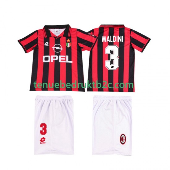 Thuisshirt Retro AC Milan MALDINI 3 1996 1997 Voetbalteneu Kinderen S-S