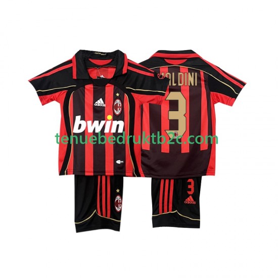 Thuisshirt Retro AC Milan MALDINI 3 2007 Voetbalteneu Kinderen 2006 S-S