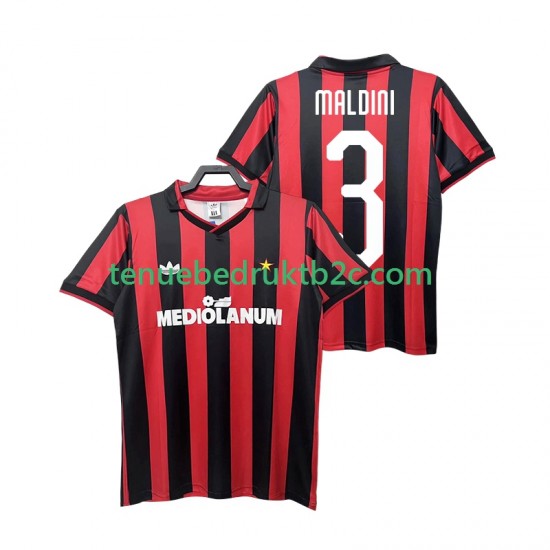 Thuisshirt Retro AC Milan MALDINI 3 1990 1991 Mannen S-S