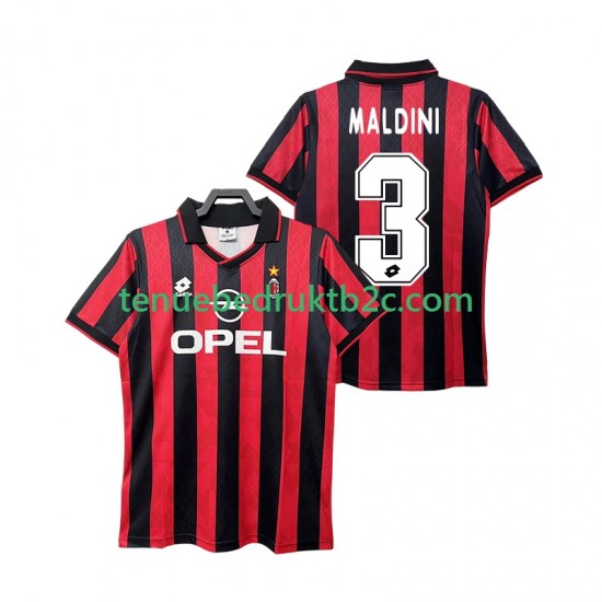 Thuisshirt Retro AC Milan MALDINI 3 1995 1996 Mannen S-S