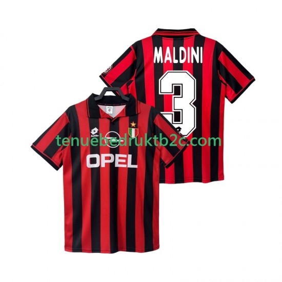 Thuisshirt Retro AC Milan MALDINI 3 1996 1997 Mannen S-S