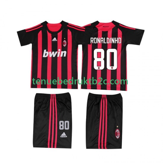 Thuisshirt Retro AC Milan RONALDINHO 80 2009 Voetbalteneu Kinderen 2008 S-S