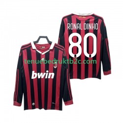 Thuisshirt Retro AC Milan RONALDINHO 80 2009 Mannen 2010 L-S
