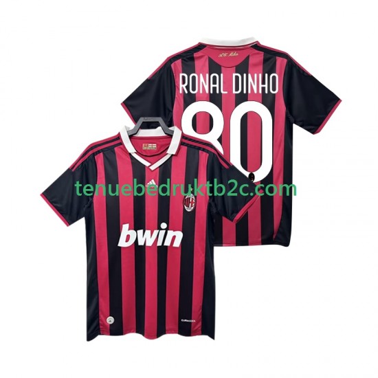 Thuisshirt Retro AC Milan RONALDINHO 80 2009 Mannen 2010 S-S