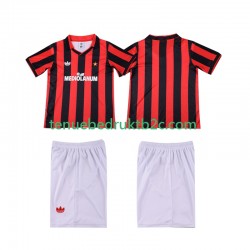 Thuisshirt Retro AC Milan 1990 1991 Voetbalteneu Kinderen S-S