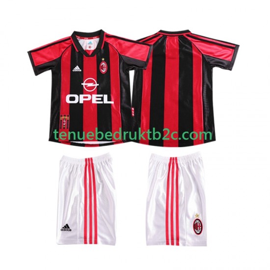 Thuisshirt Retro AC Milan Voetbalteneu Kinderen 1998 1999 S-S