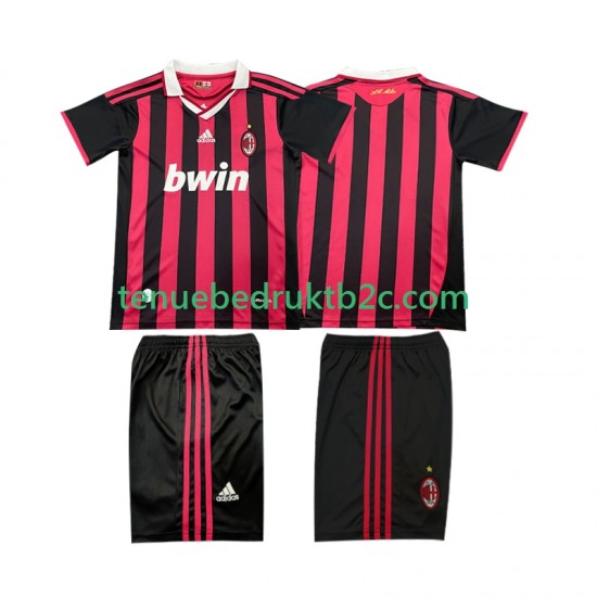 Thuisshirt Retro AC Milan 2009 Voetbalteneu Kinderen 2010 S-S