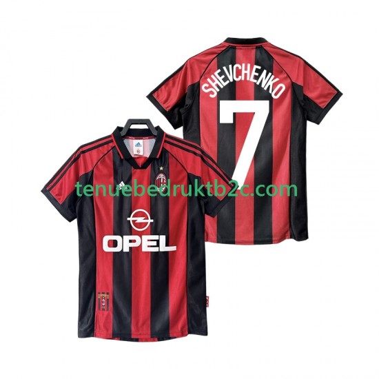 Thuisshirt Retro AC Milan SHEVCHENKO 7 Mannen 1998 1999 S-S