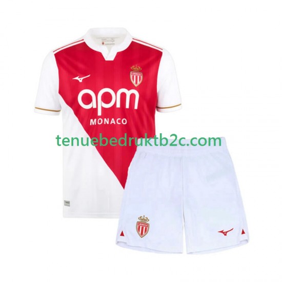 Thuisshirt AS Monaco Voetbalteneu Kinderen 2025-26 S-S