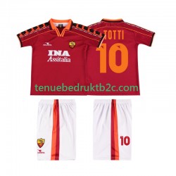 Thuisshirt Retro AS Roma TOTTI 10 Voetbalteneu Kinderen 1998 1999 S-S