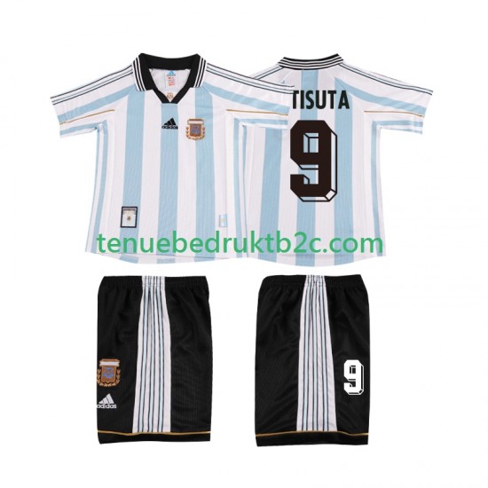 Thuisshirt Retro Argentinië BATISUTA 9 Voetbalteneu Kinderen 1998 S-S