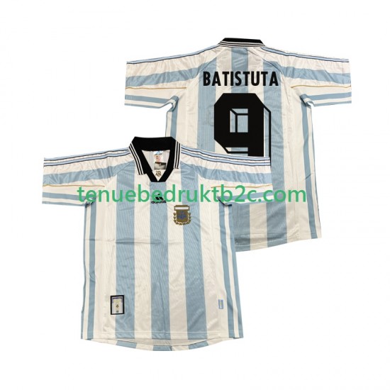 Thuisshirt Retro Argentinië BATISUTA 9 Mannen 1998 S-S