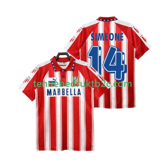 Thuisshirt Retro Atlético Madrid SIMEONE 14 1995 Mannen 1994 S-S