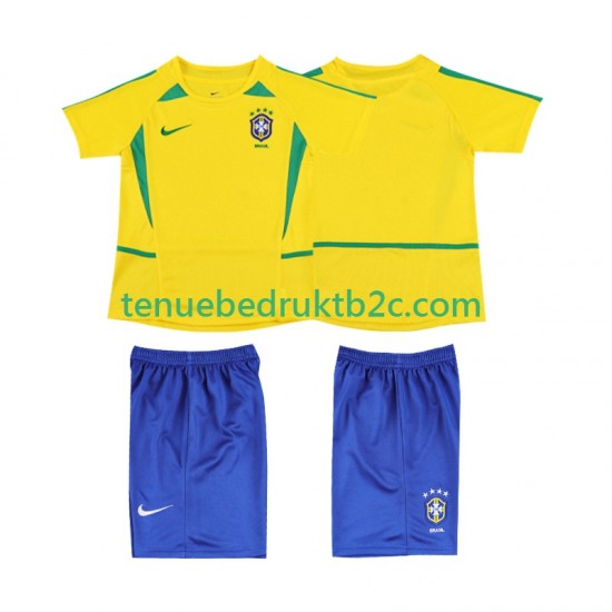 Thuisshirt Retro Brazilië Voetbalteneu Kinderen 2002 S-S