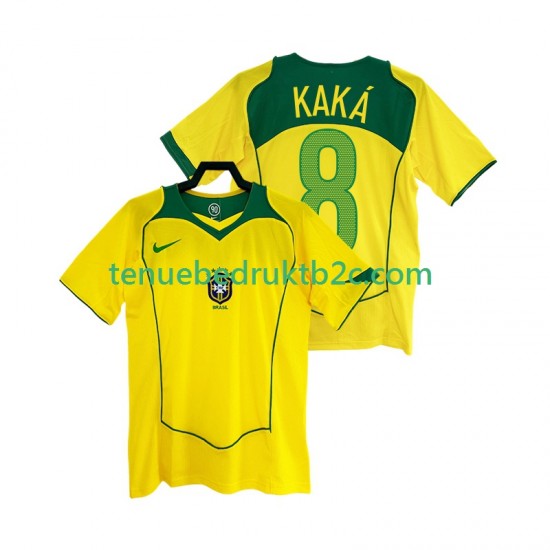 Thuisshirt Retro Brazilië KAKA 8 Mannen 2004 S-S