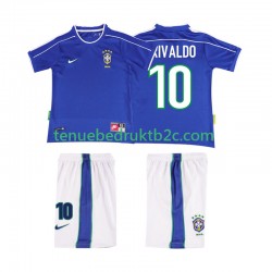 Uitshirt Retro Brazilië RIVALDO 10 Voetbalteneu Kinderen 1998 S-S