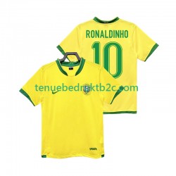 Thuisshirt Retro Brazilië RONALDINHO 10 Mannen 2006 S-S