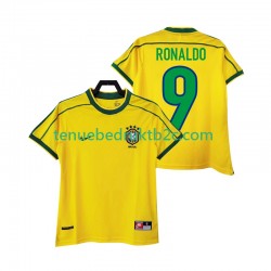 Thuisshirt Retro Brazilië RONALDO 9 Mannen 1998 S-S