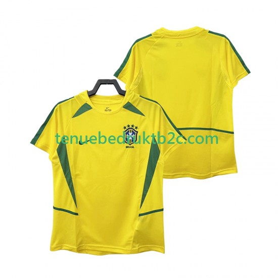Thuisshirt Retro Brazilië Mannen 2002 S-S