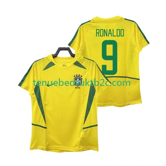 Thuisshirt Retro Brazilië Ronaldo 9 Mannen 2002 S-S