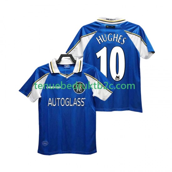 Thuisshirt Retro Chelsea HUGHES 10 1997 Mannen 1999 S-S