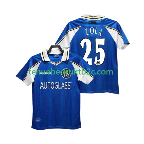 Thuisshirt Retro Chelsea ZOLA 25 1997 Mannen 1999 S-S