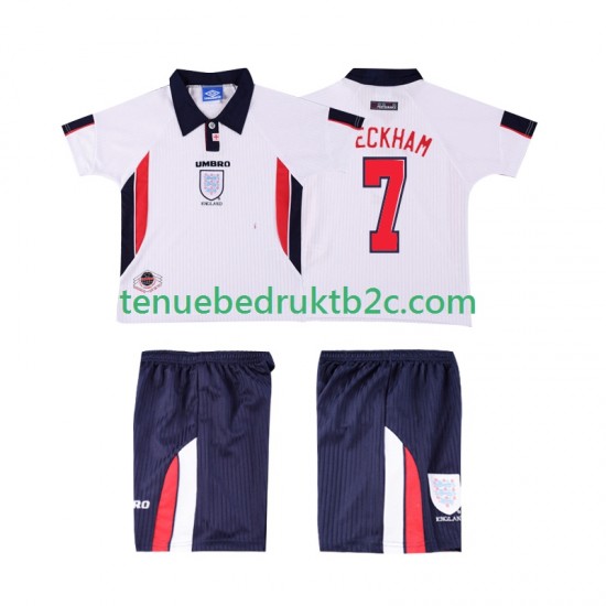 Thuisshirt Retro Engeland Beckham 7 Voetbalteneu Kinderen 1998 S-S