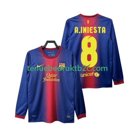 Thuisshirt Retro FC Barcelona A INIESTA 8 2012 2013 Mannen L-S