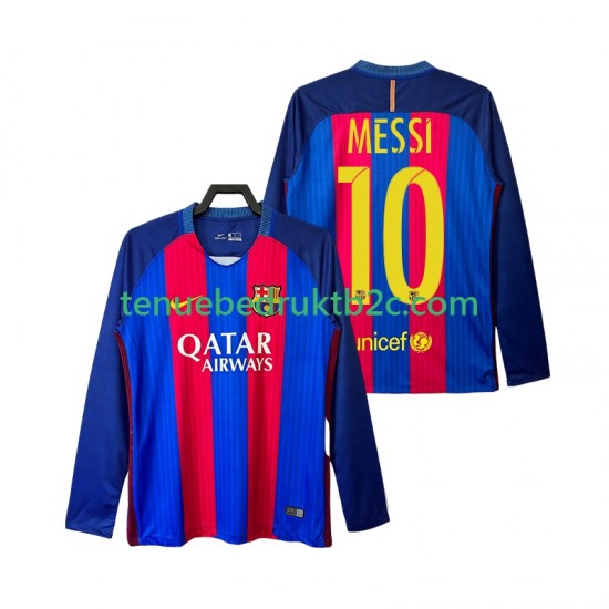 Thuisshirt Retro FC Barcelona Lionel Messi 10 2016 2017 Mannen L-S