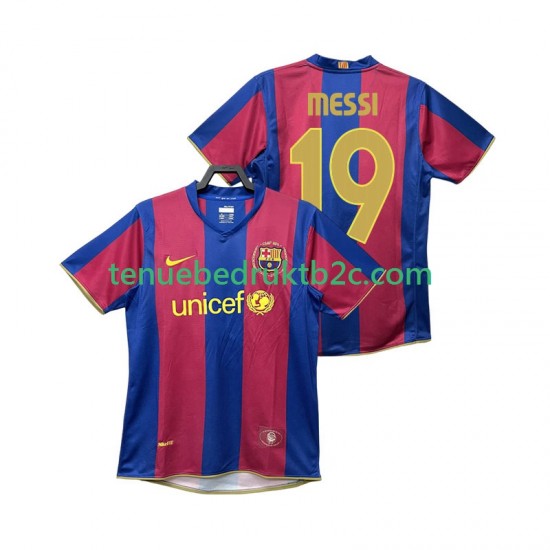 Thuisshirt Retro FC Barcelona Lionel Messi 19 2007 Mannen 2008 S-S