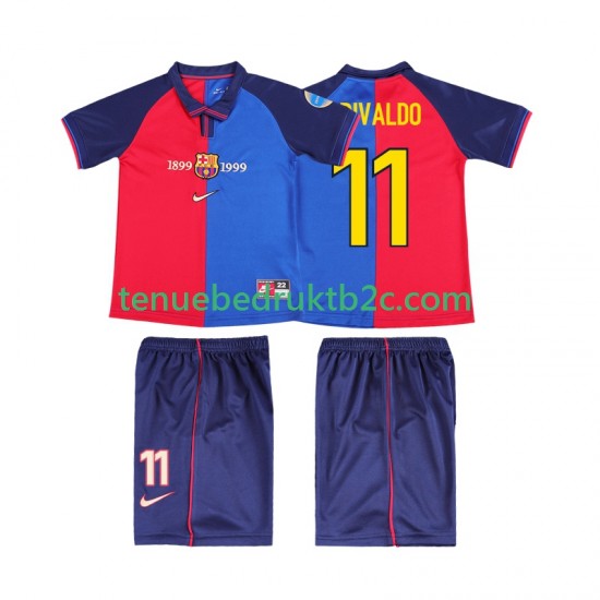 Thuisshirt Retro FC Barcelona RIVALDO 11 2000 Voetbalteneu Kinderen 1999 S-S