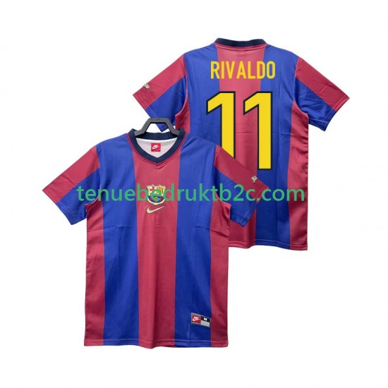 Thuisshirt Retro FC Barcelona RIVALDO 11 Mannen 1998 1999 S-S