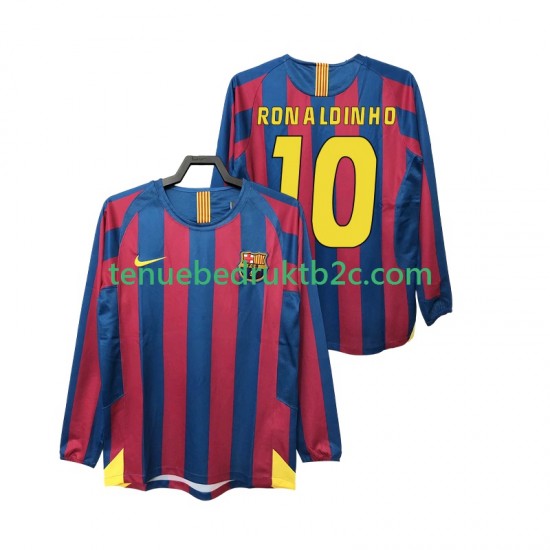 Thuisshirt Retro FC Barcelona RONALDINHO 10 2005 Mannen 2006 L-S