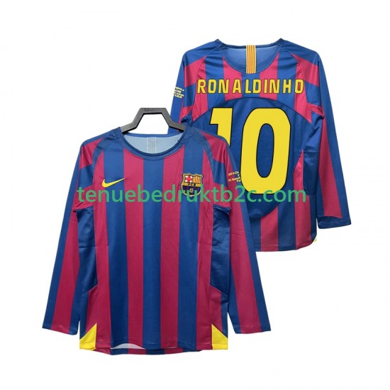 Thuisshirt Retro FC Barcelona RONALDINHO 10 Champions League 2005 Mannen 2006 L-S