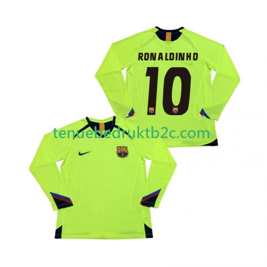 Uitshirt Retro FC Barcelona RONALDINHO 10 2005 Mannen 2006 L-S
