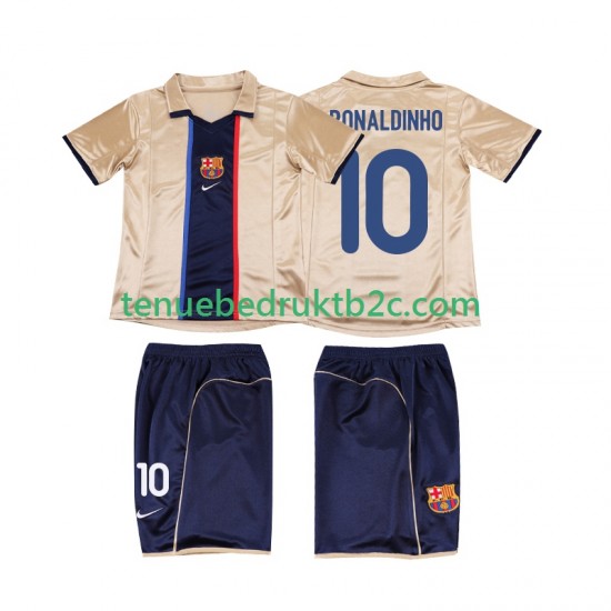 Uitshirt Retro FC Barcelona RONALDINHO 10 2001 Voetbalteneu Kinderen 2002 S-S