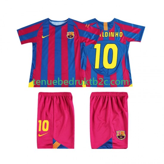 Thuisshirt Retro FC Barcelona RONALDINHO 10 Champions League 2005 Voetbalteneu Kinderen 2006 S-S