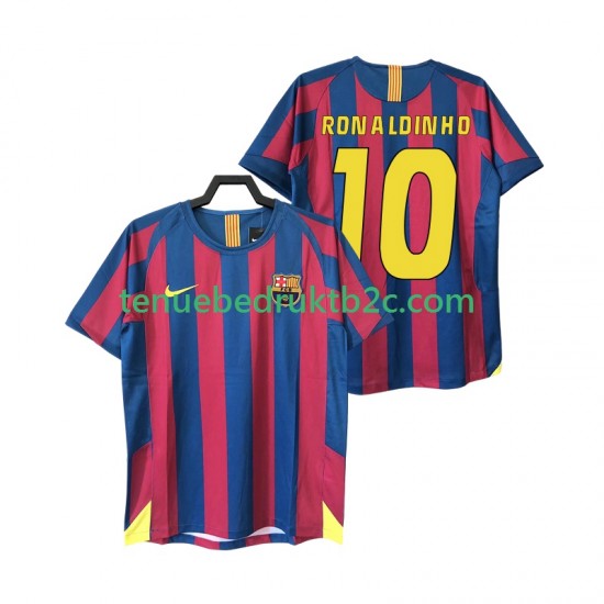 Thuisshirt Retro FC Barcelona RONALDINHO 10 2005 Mannen 2006 S-S