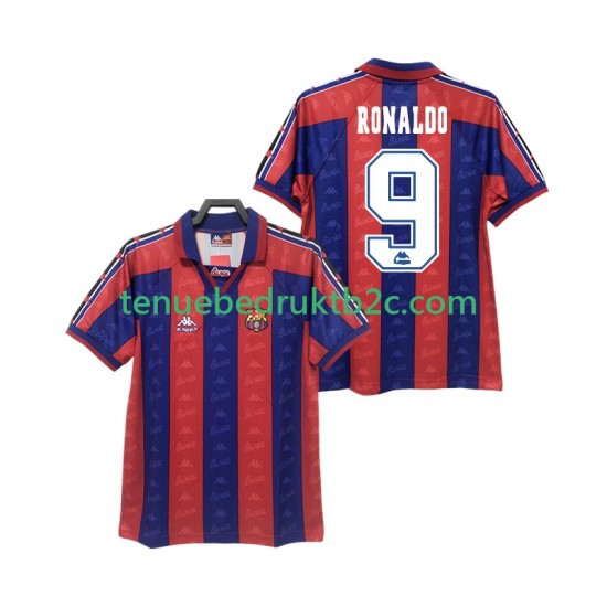 Thuisshirt Retro FC Barcelona RONALDO 9 1996 1997 Mannen S-S
