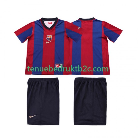 Thuisshirt Retro FC Barcelona Voetbalteneu Kinderen 1998 1999 S-S