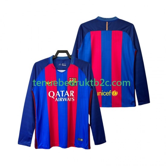 Thuisshirt Retro FC Barcelona 2016 2017 Mannen L-S