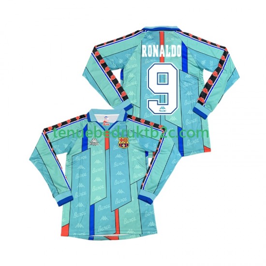 Uitshirt Retro FC Barcelona Ronaldo 9 1996 1997 Mannen L-S