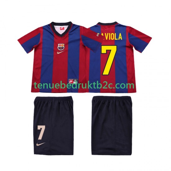 Thuisshirt Retro FC Barcelona SAVIOLA 7 Voetbalteneu Kinderen 1998 1999 S-S