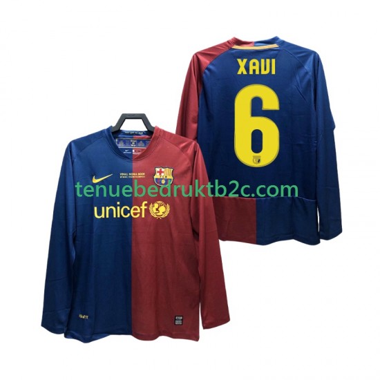 Thuisshirt Retro FC Barcelona XAVI 6 Champions League 2009 Mannen 2008 L-S