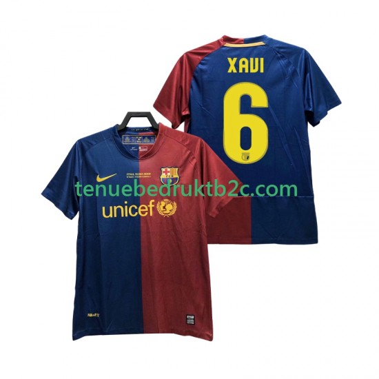 Thuisshirt Retro FC Barcelona XAVI 6 Champions League 2009 Mannen 2008 S-S