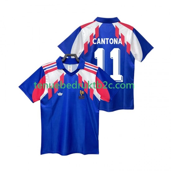 Thuisshirt Retro Frankrijk CANTONA 11 1990 Mannen S-S