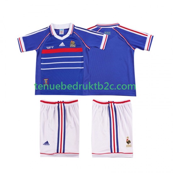 Thuisshirt Retro Frankrijk Voetbalteneu Kinderen 1998 S-S