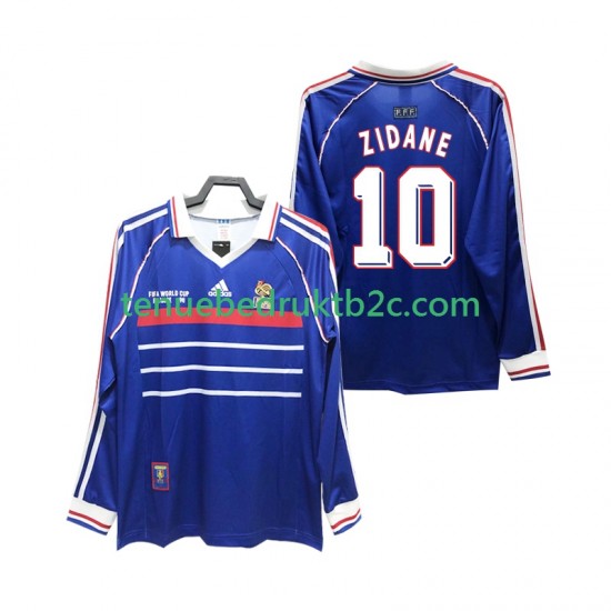 Thuisshirt Retro Frankrijk ZIDANE 10 Mannen 1998 L-S